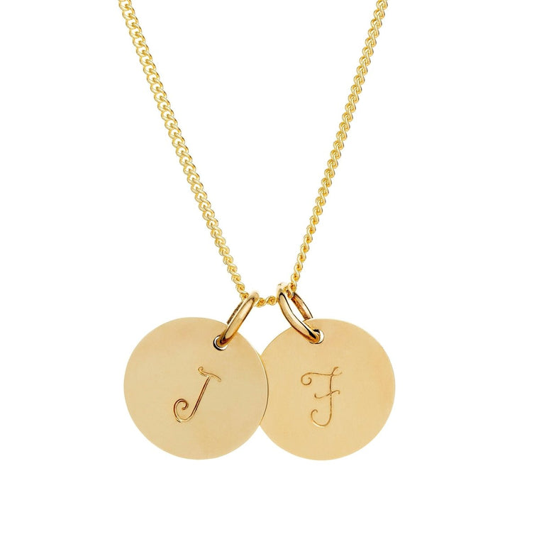 Midi 9kt Solid Gold Initials Necklace in Script - Lulu + Belle Jewellery