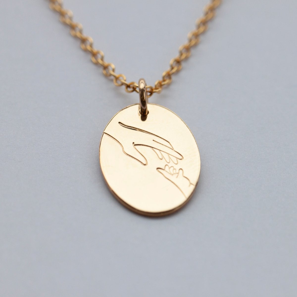 Mum and Child Hands Illustration Necklace - Lulu + Belle Jewellery