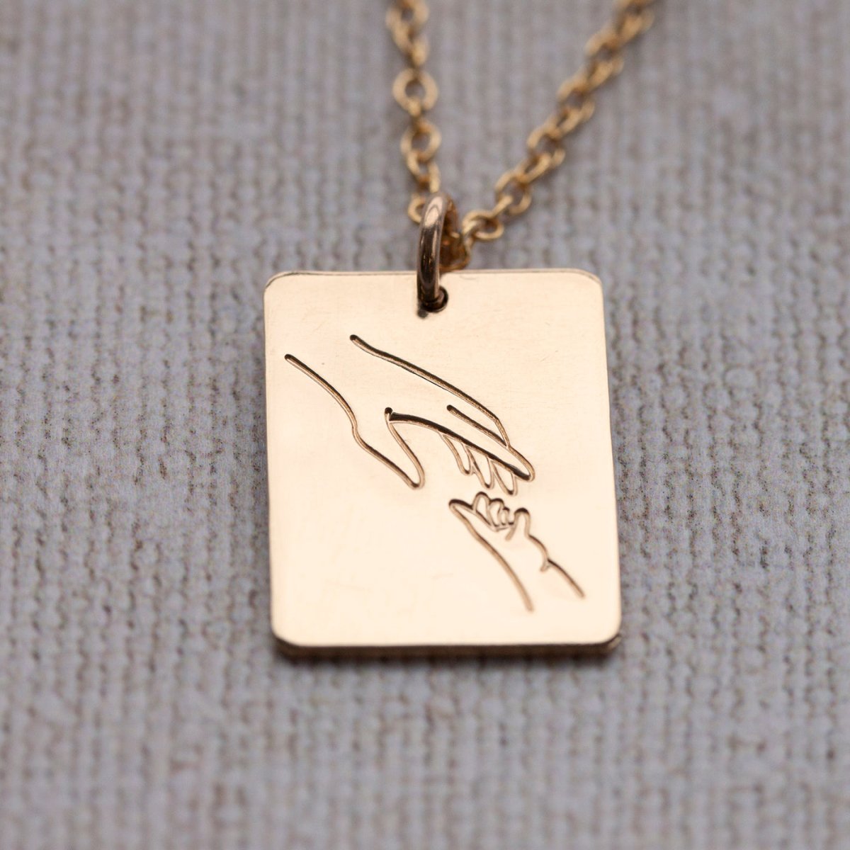 Mum and Child Hands Illustration Necklace - Lulu + Belle Jewellery