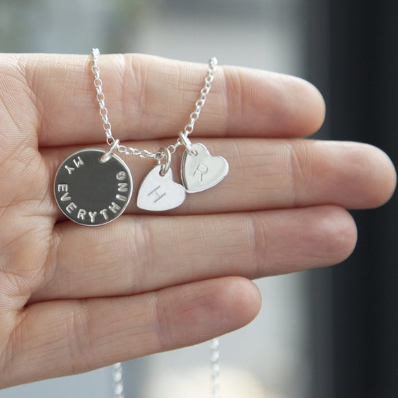 Personalised Heart Initial Necklace Silver - Lulu + Belle Jewellery
