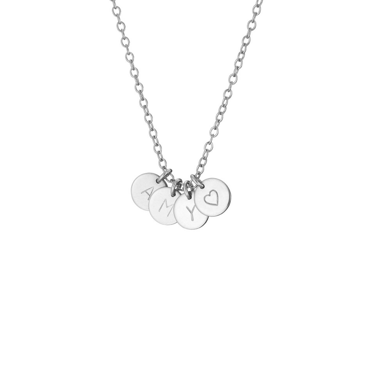 Petite Silver Initial Disc Necklace - Lulu + Belle Jewellery