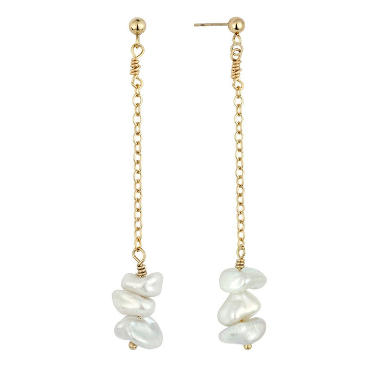 RUBY Keishi Pearl Drop Earrings Gold or Silver - Lulu + Belle Jewellery