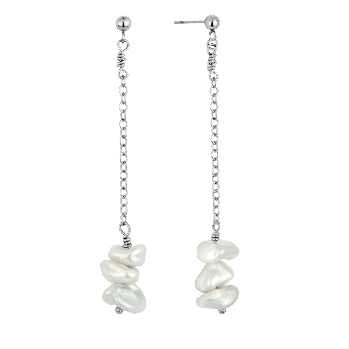 RUBY Keishi Pearl Drop Earrings Gold or Silver - Lulu + Belle Jewellery