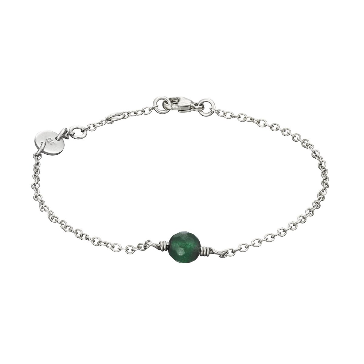 Silver initial Bracelet with Birthstone - Lulu + Belle Jewellery