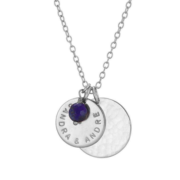 Silver Personalised Name Necklace + Birthstone - Lulu + Belle Jewellery