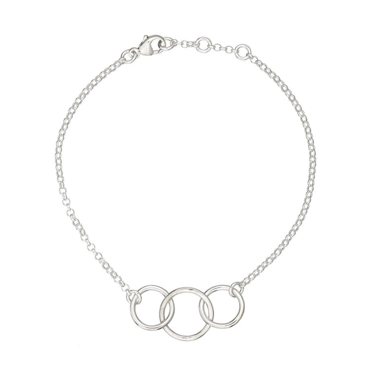 'The three of us' silver interlocking rings bracelet - Lulu + Belle Jewellery