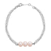 Triple Freshwater Pearl Bracelet Silver - Lulu + Belle Jewellery
