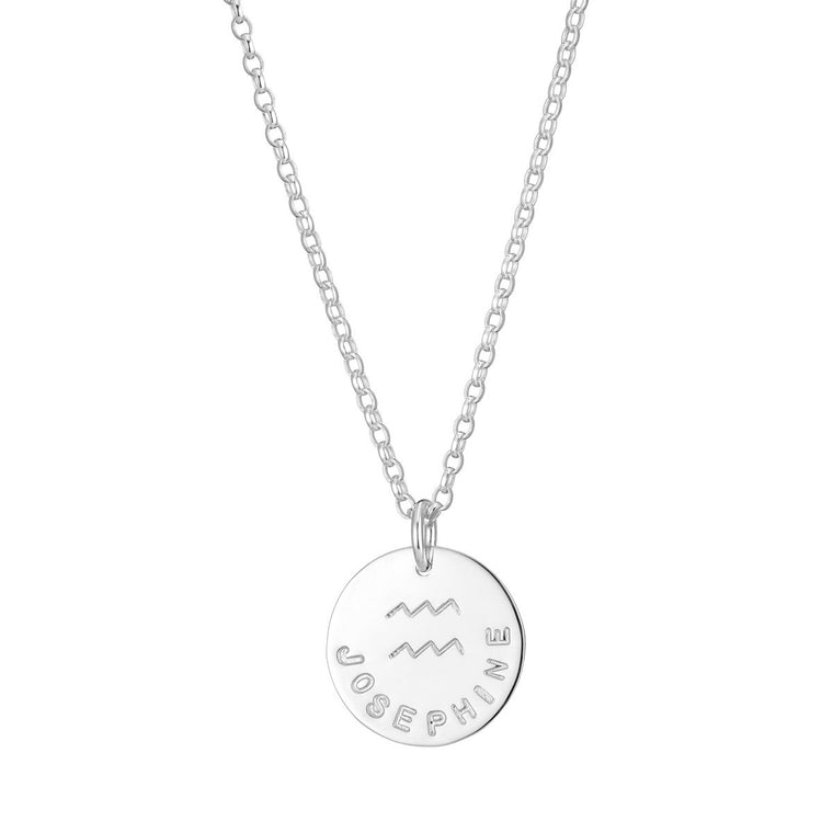 Zodiac Name Necklace Silver - Lulu + Belle Jewellery