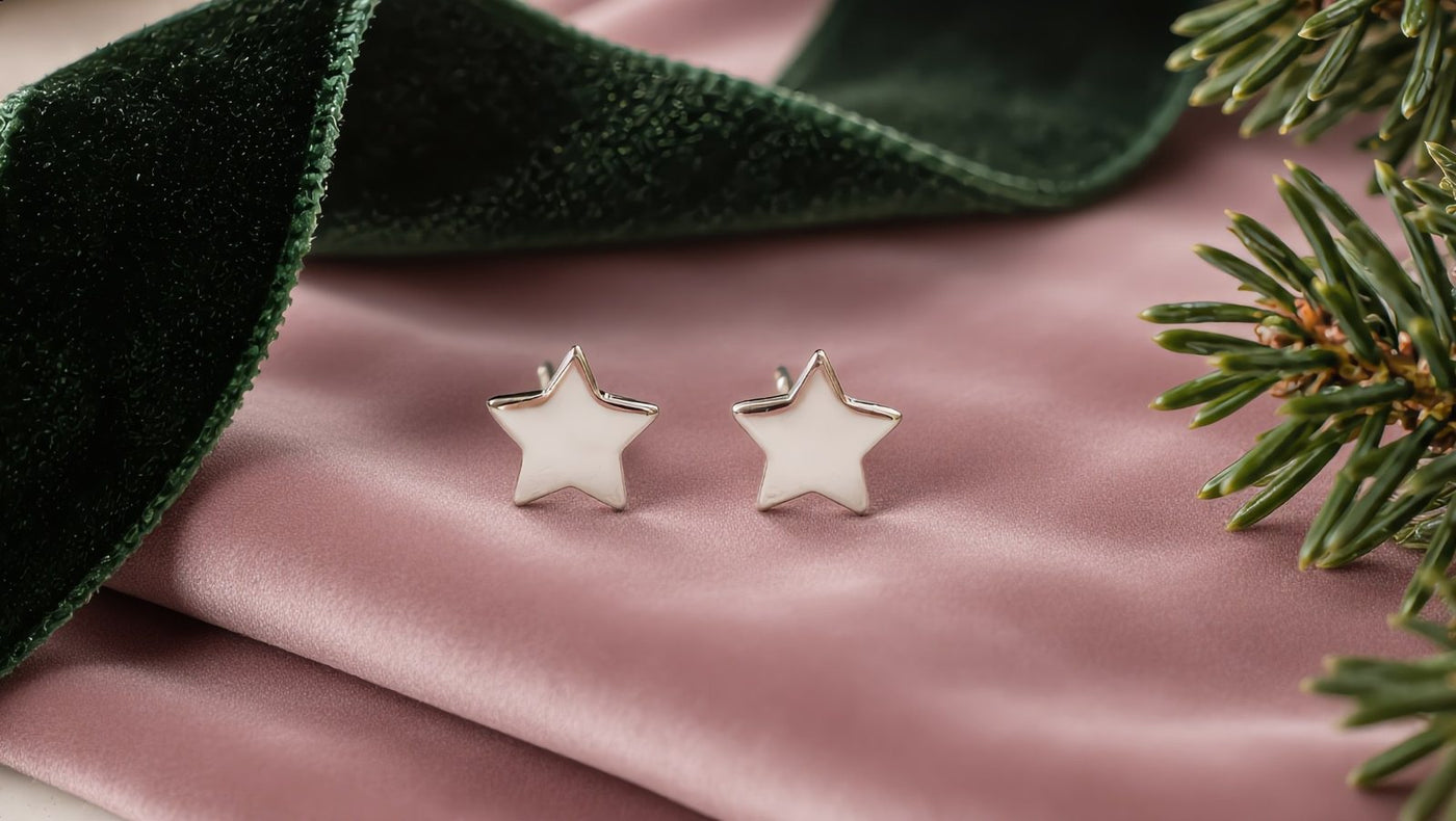 Sterling silver star studs